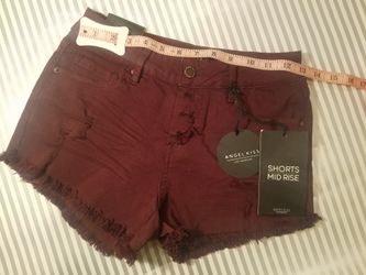New with tags Angel Kiss Burgundy Mid Rise Shorts