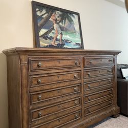 Vintage Wood Dresser with (+painting) 