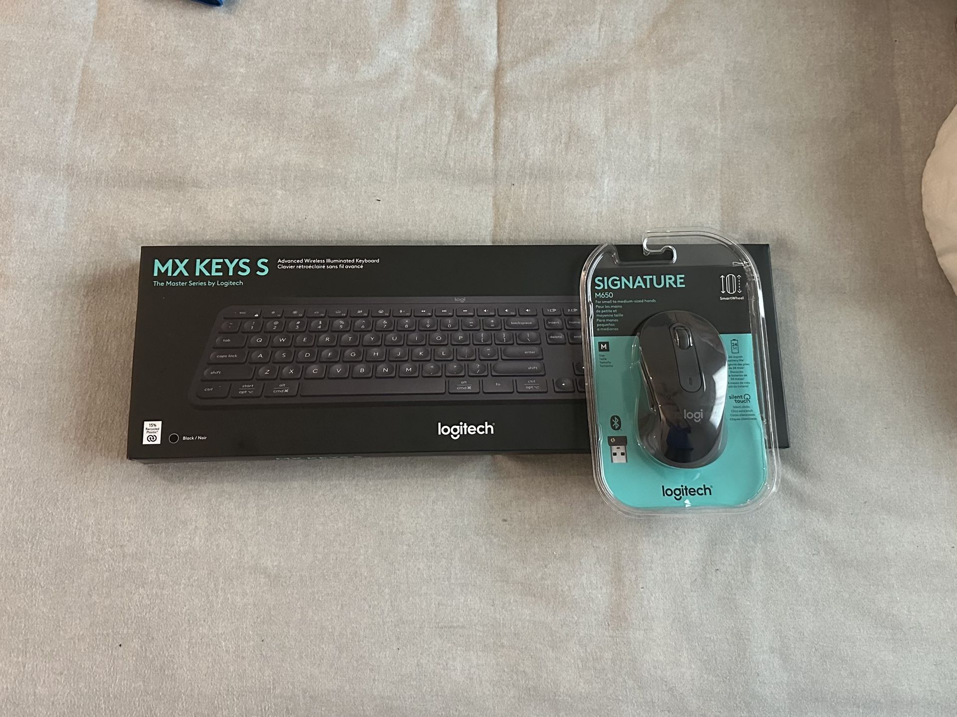 Logitech MX KEYS S + Logitech Signature M650 (NEW IN BOX)