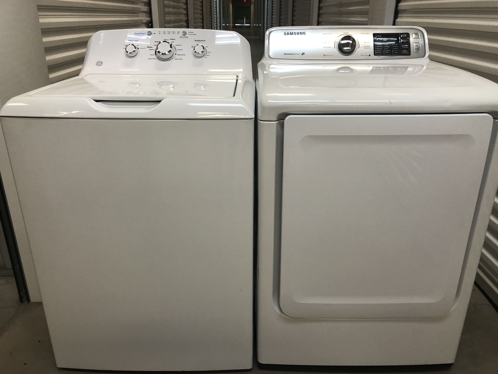 New Samsung dryer(scratch/dent) and almost new GE Washer