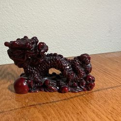 RED Chinese Feng Shui Dragon Resin Figurine Statue Luck Success 3” X 1.5”