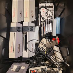 NES lot Untested Consoles Cords Controllers Games 