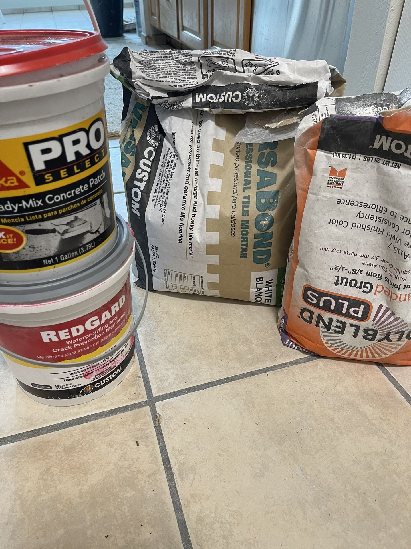 Redgard Waterproof, Grout, Tile Mortar, Concrete Patch