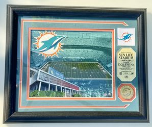 Miami Dolphins Coin Token Photo Tickets Stadium Bronze 