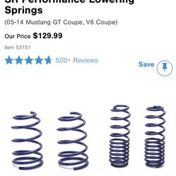 SR Performance Lowering Springs