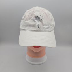 Palm Island Rhinestone Flamingo White Adjustable StrapbackHat