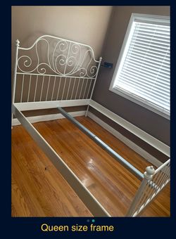 Queen bed frame by IKEA (white) 