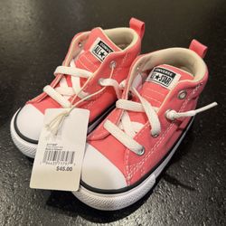 Converse Infant  Street Mid Top Sneakers - Watermelon Pink Size 6