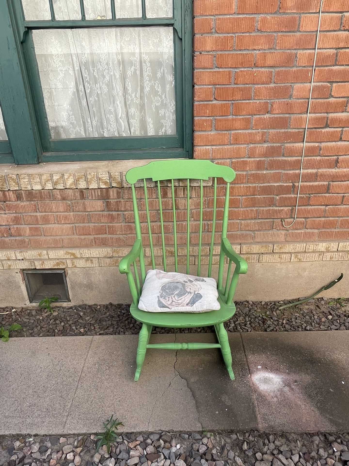 Green rocking chair