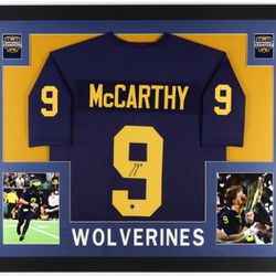 NEW JJ MCCARTHY Signed/Autographed Custom Framed Jersey Display