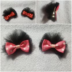 Minnie Mouse Ear Puff Bows "Home Made"