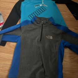 Like new puma top size 4 The north face size 5