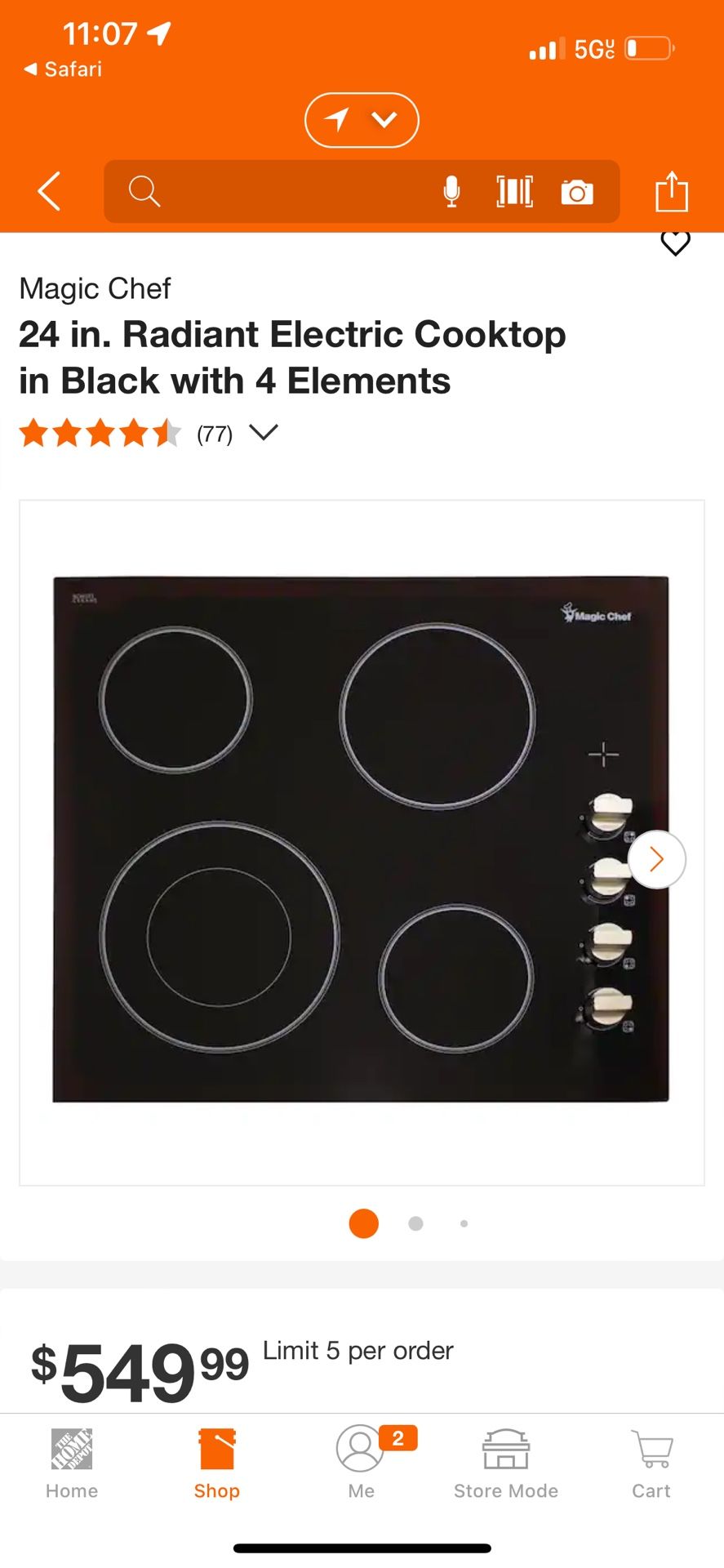 24in X 24in Electric Stove 240v