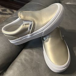 Toddler girl vans gold size 10 1/2