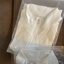 White Zip-Front Bodycon Top size m