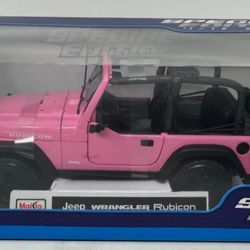 Maisto Jeep Wrangler Pink Rubicon 2DR Special Edition 1:18 Diecast Jeep PINK NEW