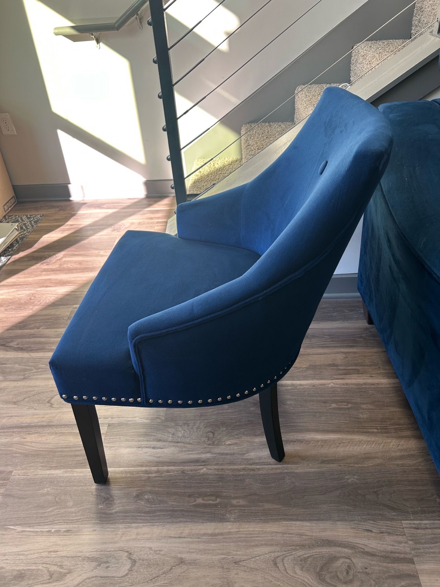 $60 OBO – Blue Velvet Accent Chair