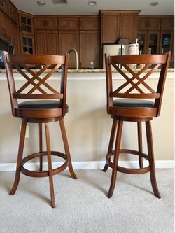 Wooden barstools (set of 2)