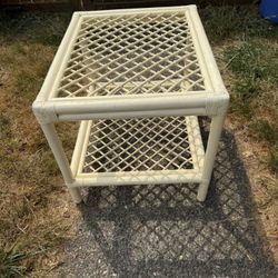 Boho Rattan Wicker Table 