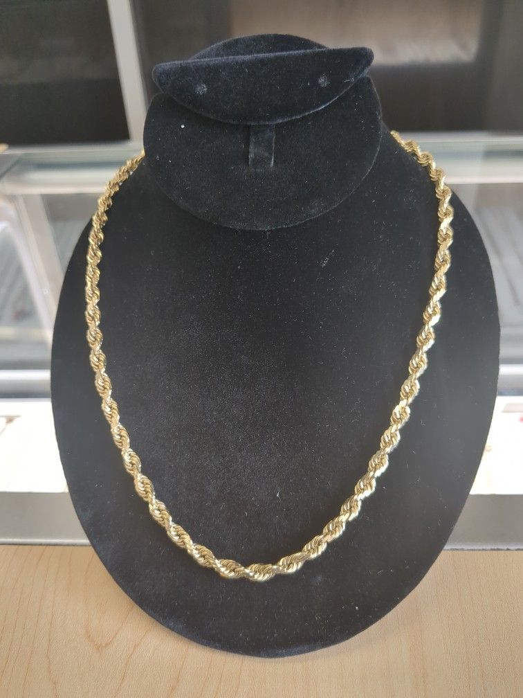 10k Solid Gold Rope Chain Grams 24 Long Layaway Available 10