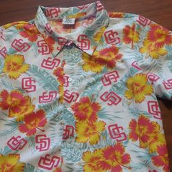 San Diego Padres City Connect Hawaiian Shirt 👕 Size M