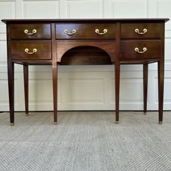 ENGLISH SIDEBOARD - SOLID WOOD, MAHOGANY FINISH, & BRASS ACCENTS - VERY WELL MADE!