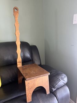 Wood Step Stool w/ Long Handle