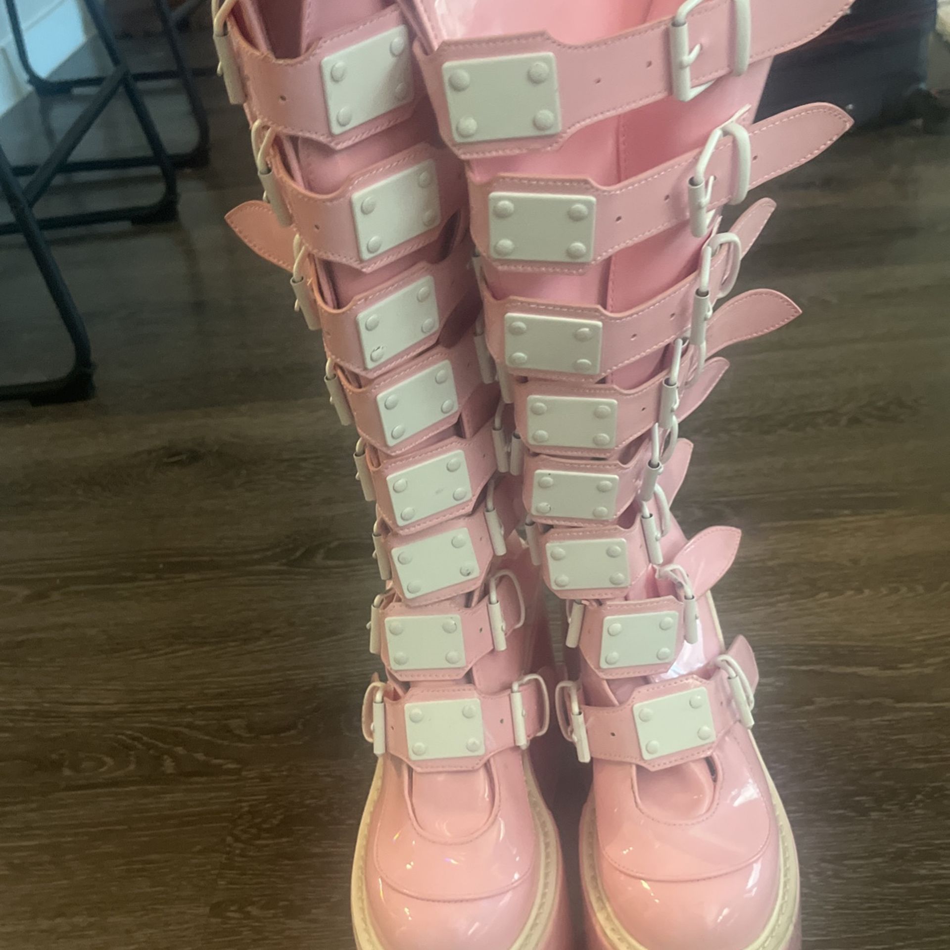 Demonia Pink Platform boots