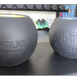 5 - 80 lb Pair Set of Rogue and Sorinex Fatbell and Center mass Bell