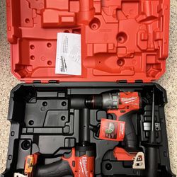 Milwaukee M18 Fuel 1/2” Hammer Drill And  Fuel 1/4” Hex Impact Driver (Bare Tool) With case only