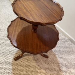 Antique Two Level Round Side Table