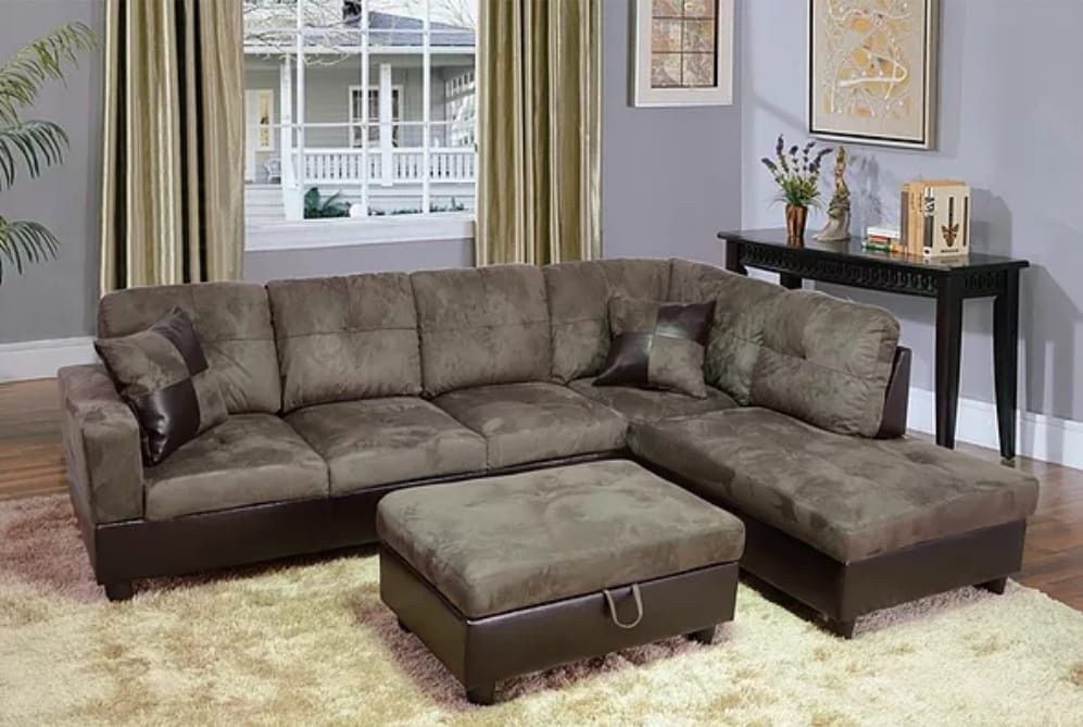 Sectional and ottoman