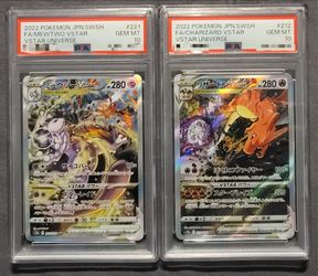 PSA 10 Set - Mewtwo VSTAR #221 & Charizard VSTAR #212 | Pokemon Japanese VSTAR Universe