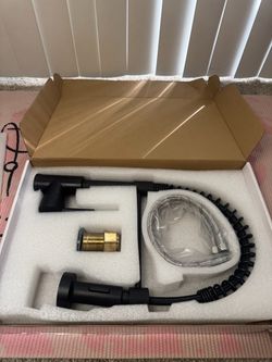 Matte Black Kitchen Faucet with Pull-Down Sprayer