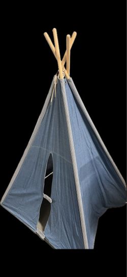 Kids’ Blue Canvas Teepee Play Tent