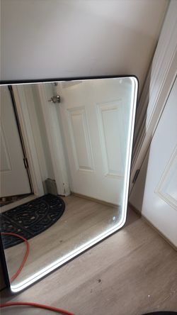 Large Square Wall Mirror Black Frame