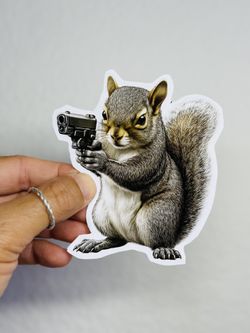 Squirrel Glock Gun Funny Decal Car Bumper Window Sticker waterproof