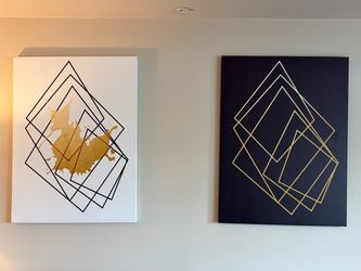 Wayfair Geometric Abstract Canvas Wall Art Set of 2