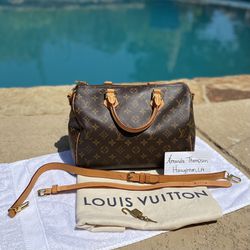 VERY USED Louis Vuitton Speedy Bandouliere 25 Brown Monogram