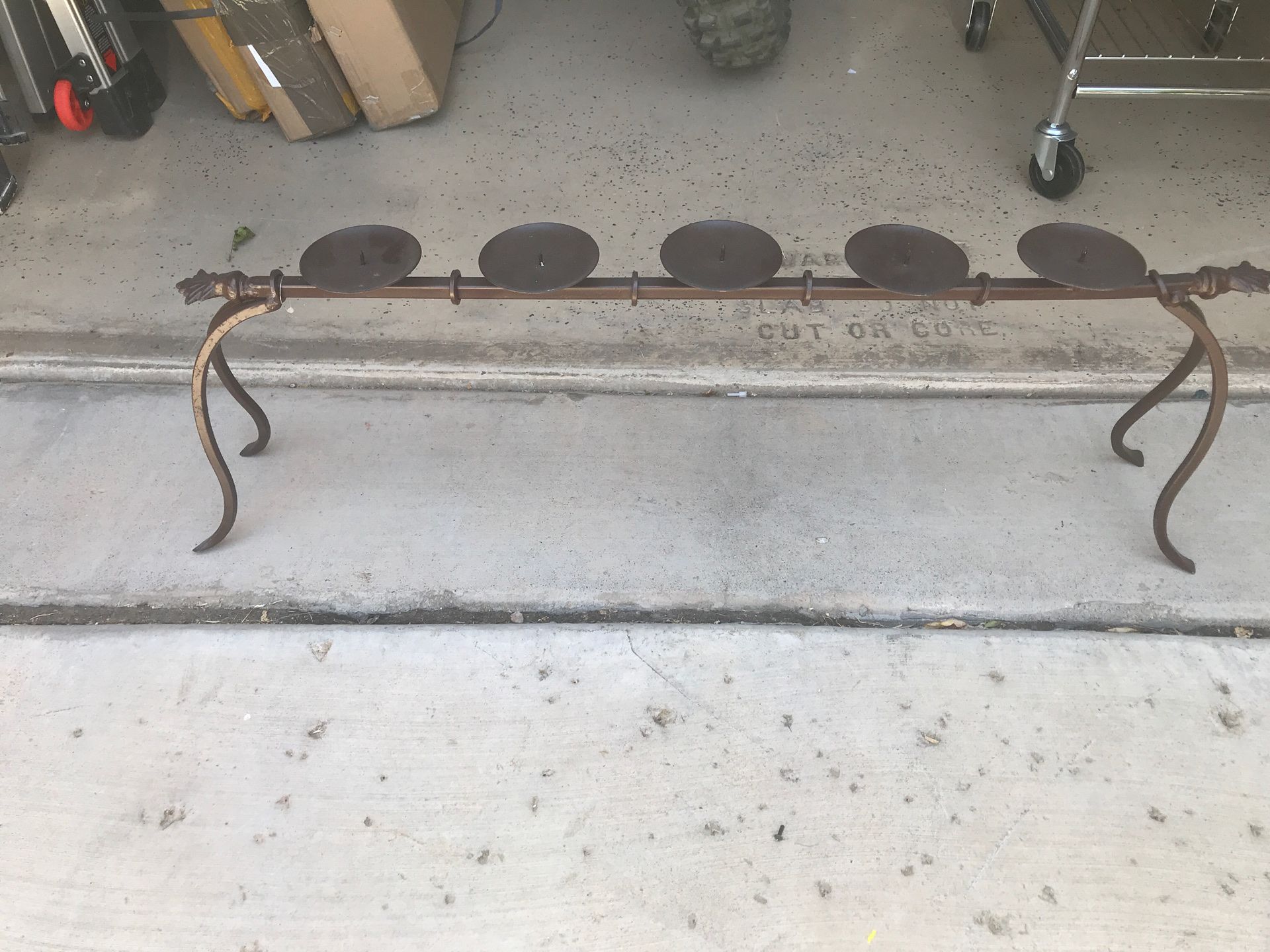 Iron candle holder