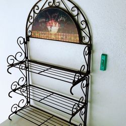 Wrought Iron Wall Rack 27” H 16” W Foldable 