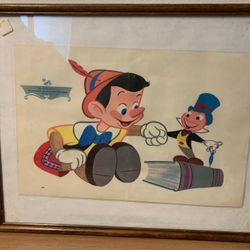 Vintage Pinocchio framed placemat