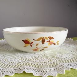 Vintage Hall's Superior Quality Kitchenware Autumn Leaf China Large 2-Ouart Serving Bowl Tested & Approved by Mary Dunbar Jewel Home Makers Institute