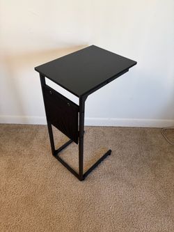 C Shaped End Table, Small Side Table for Couch, Couch Side Table Arm C Table
