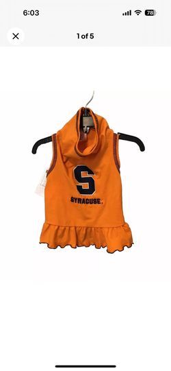 Syracuse Cheerleader Dress Pet Costume All Star Dogs Orange Medium NWT