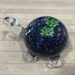 Glass Turtle Paperweight 