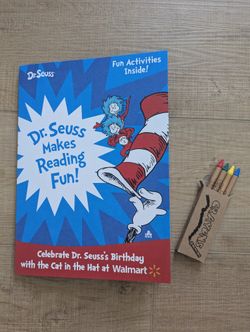 100 Dr. Seuss Coloring Books and 4-Pack Crayons 