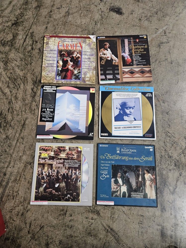 Lot Of 6 ( Carmen, Mozart, Herbert Von Karajan Etc ) Laser Discs