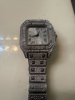 Watch designer iced out rhinestone