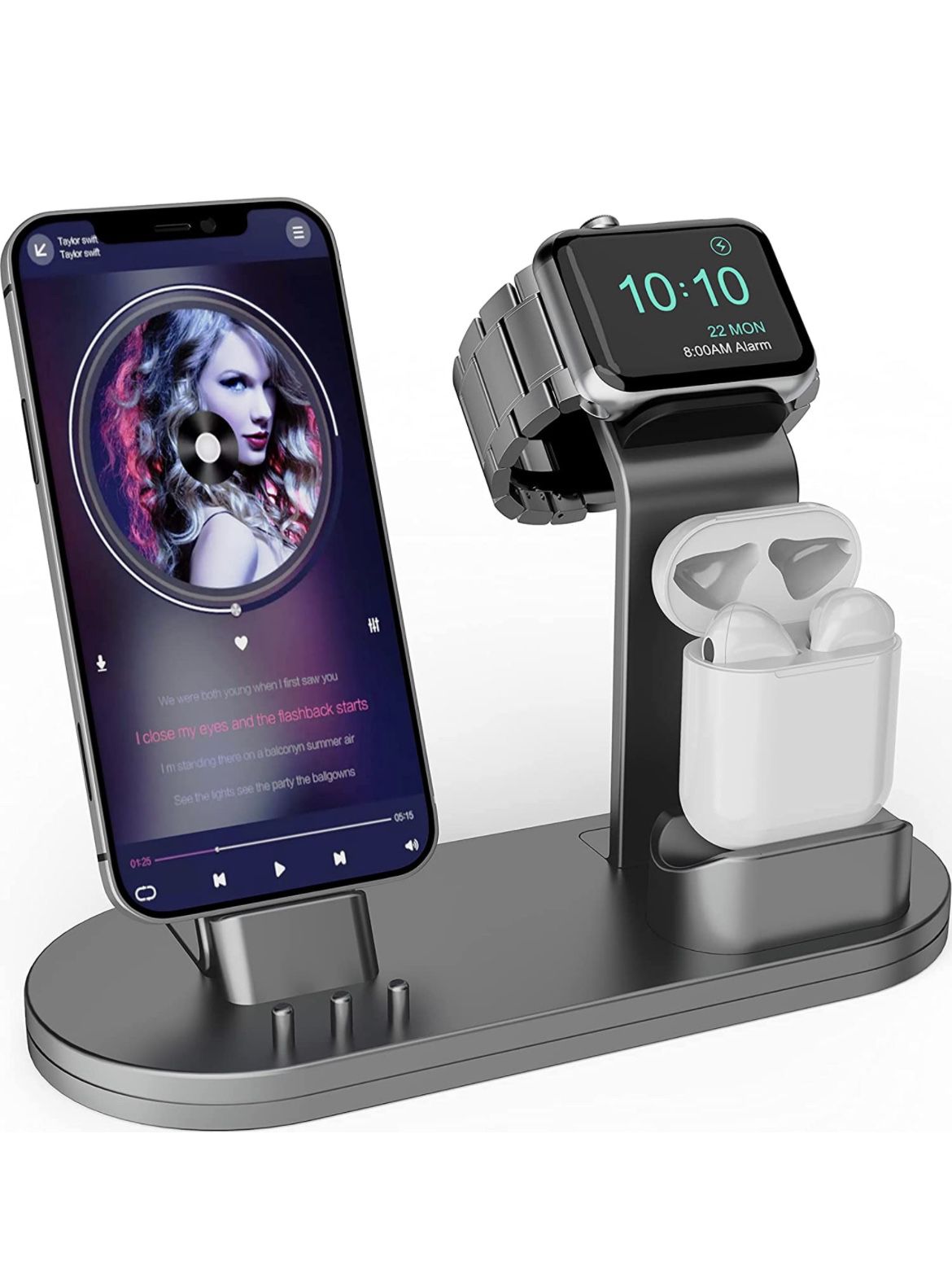 3 in 1 Charging Station Compatible w/ iWatch, AirPods Pro and iPhone Series (Cables NOT included)